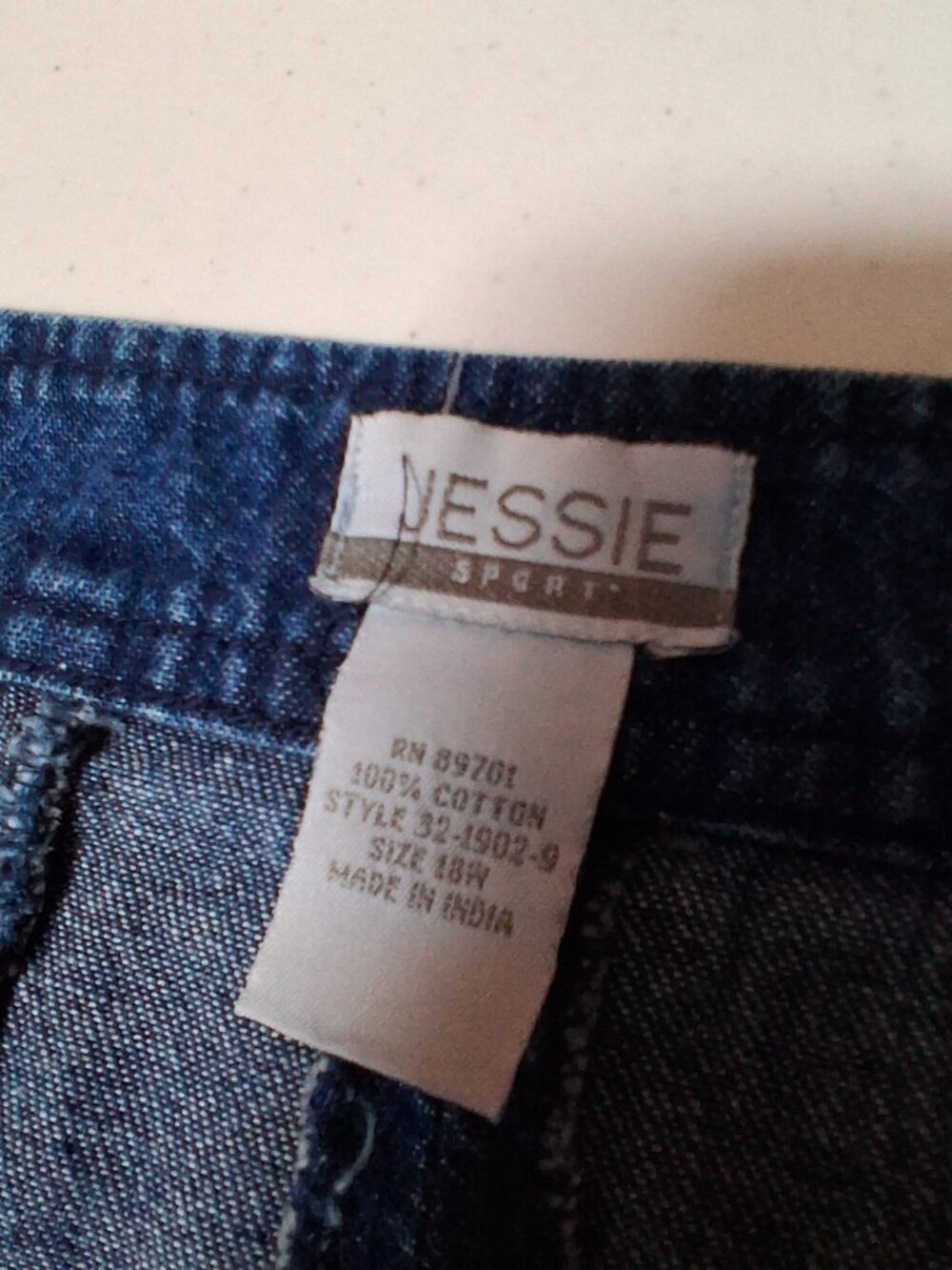 Vintage 1990s Jessie Sport Denim Skirt Plus Size 18W Blue Jean Midi Western - Picture 5 of 9